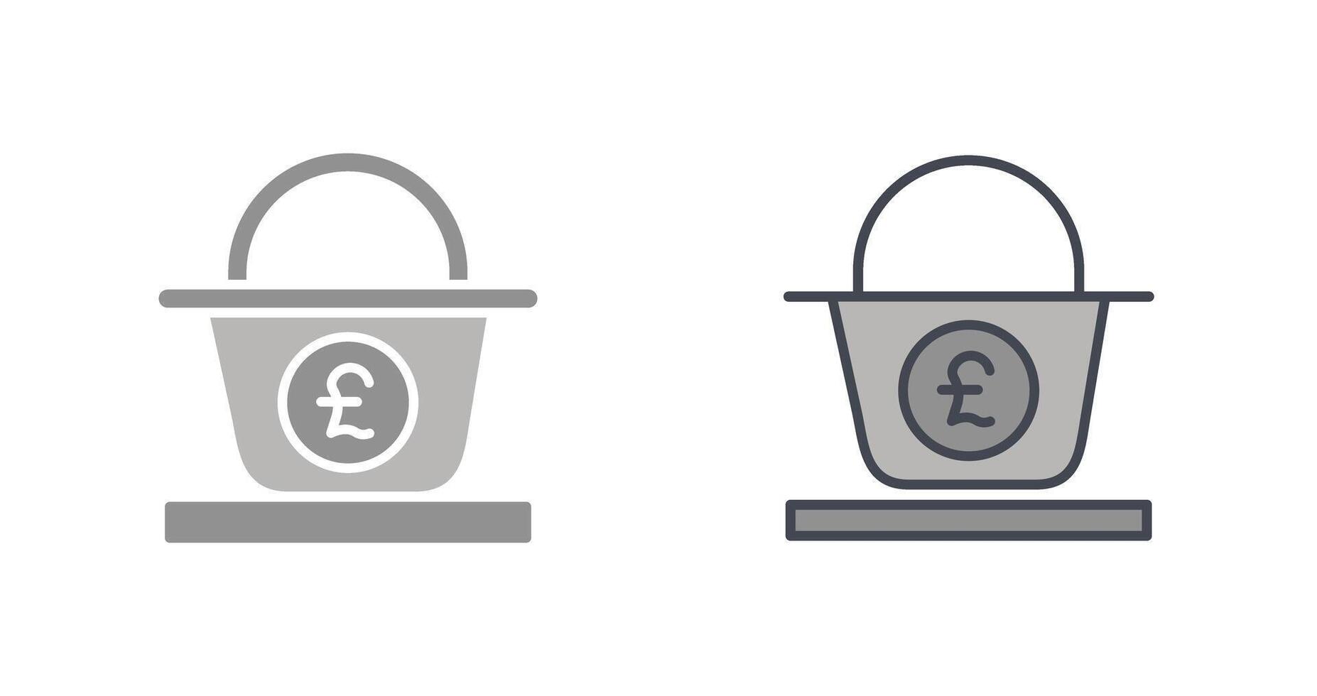 Pound Basket Icon Design vector