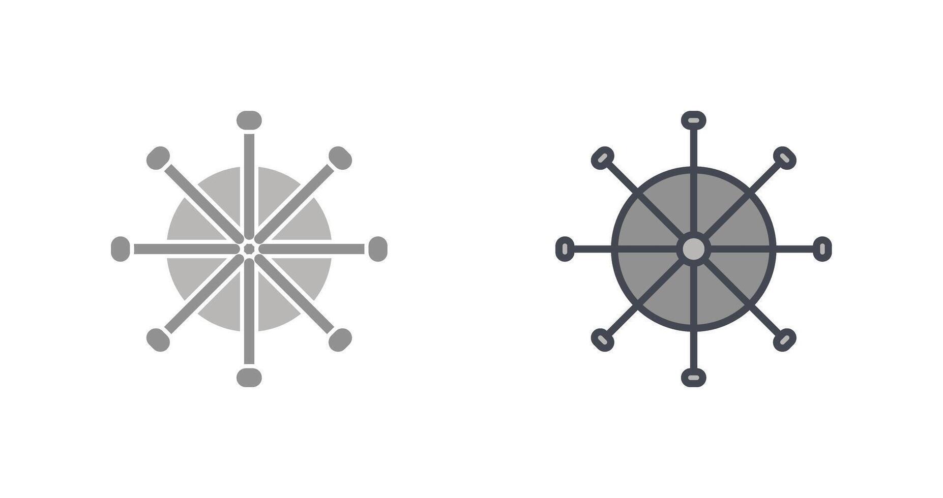 Ship Wheel Icon Design vector