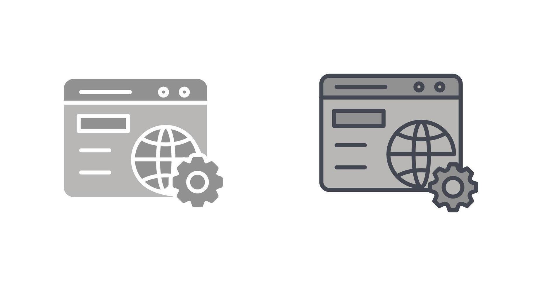 Browser Setting Icon Design vector