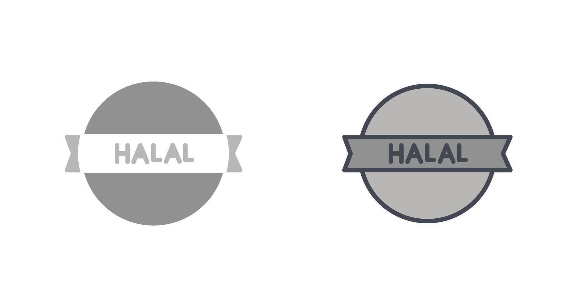 Halal Sticker Icon Design vector