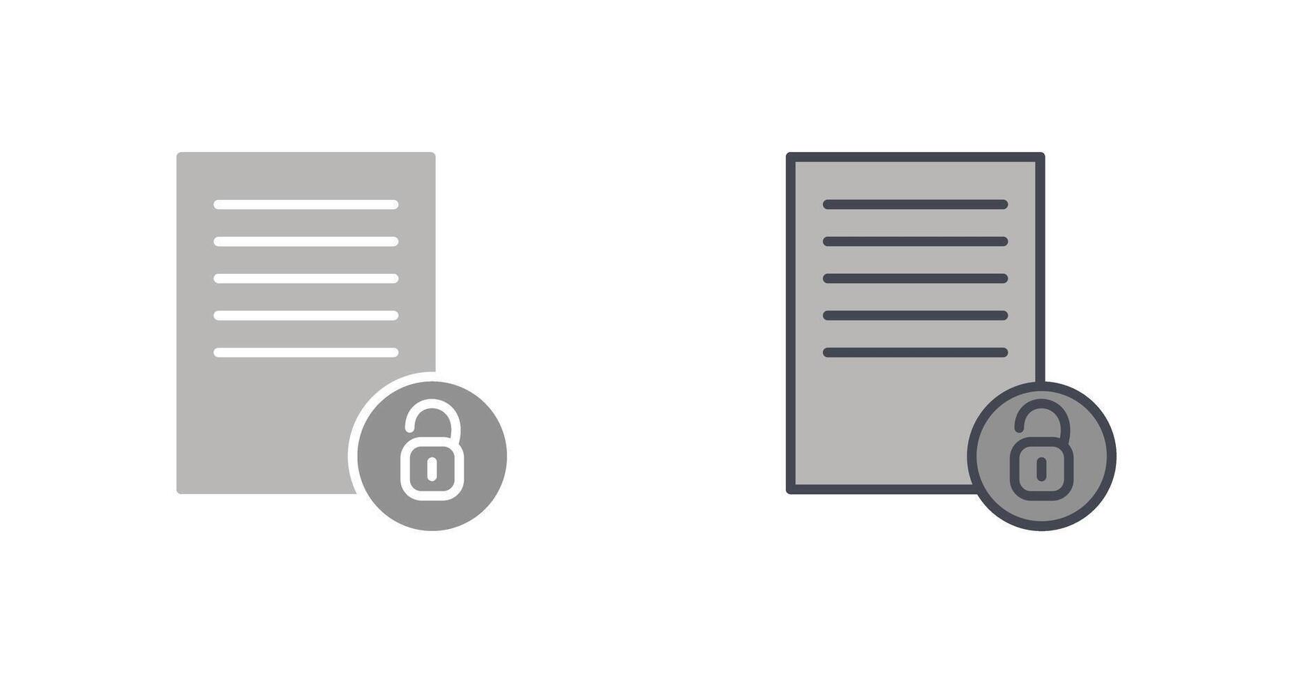 Unlock Documents Icon Design vector