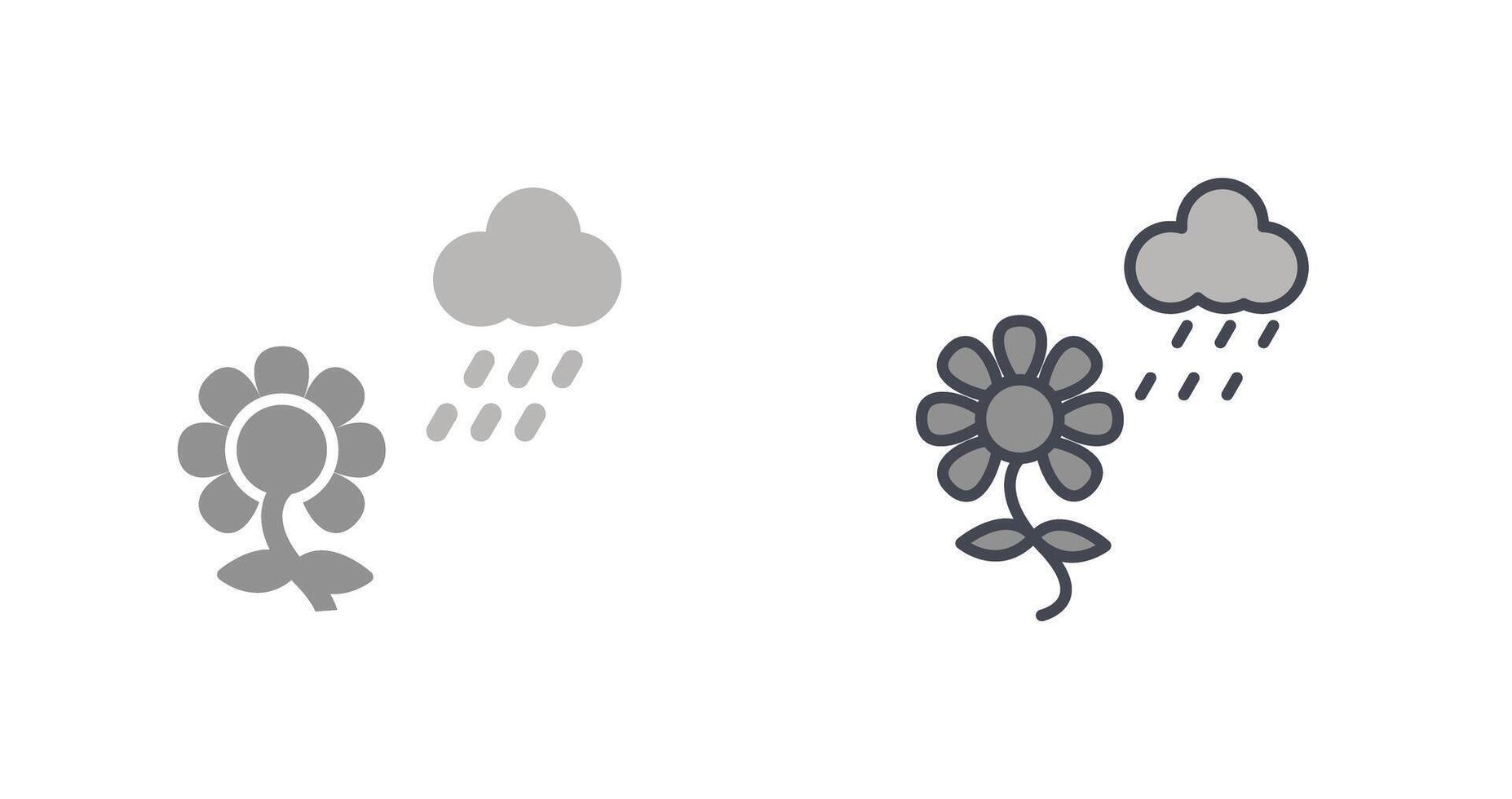 flor con lluvia icono diseño vector