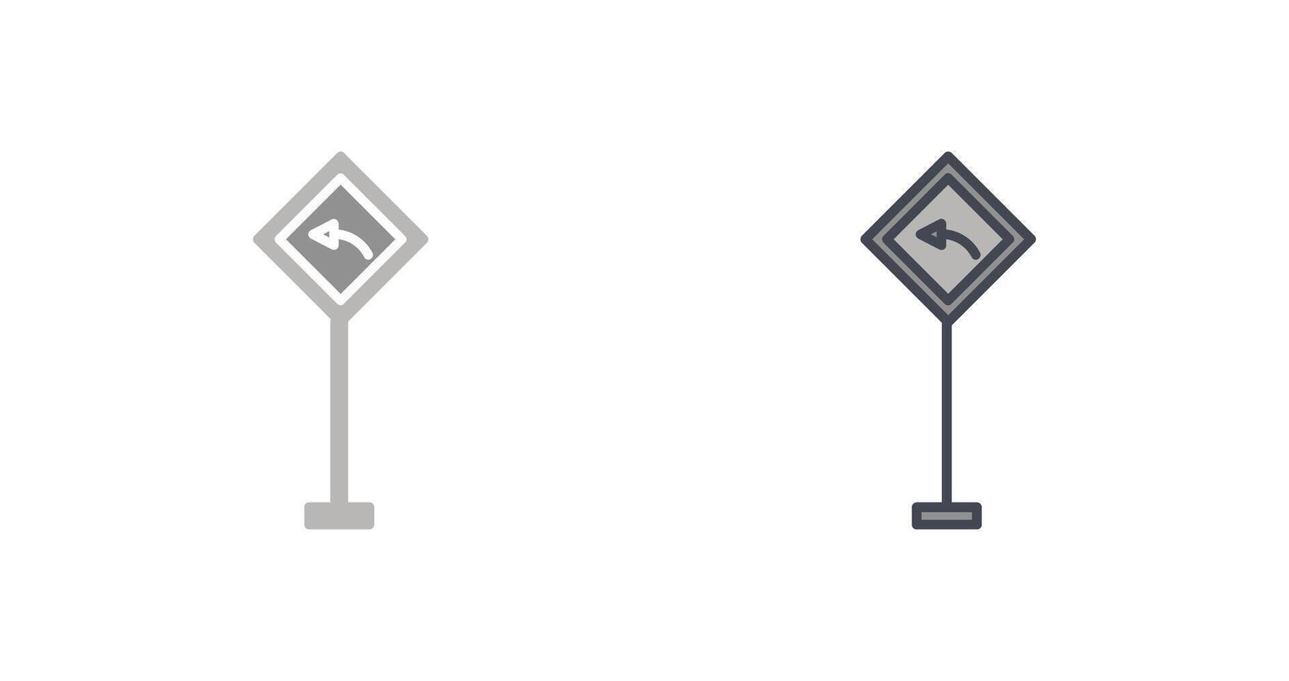 Left Turn Ahead Icon Design vector