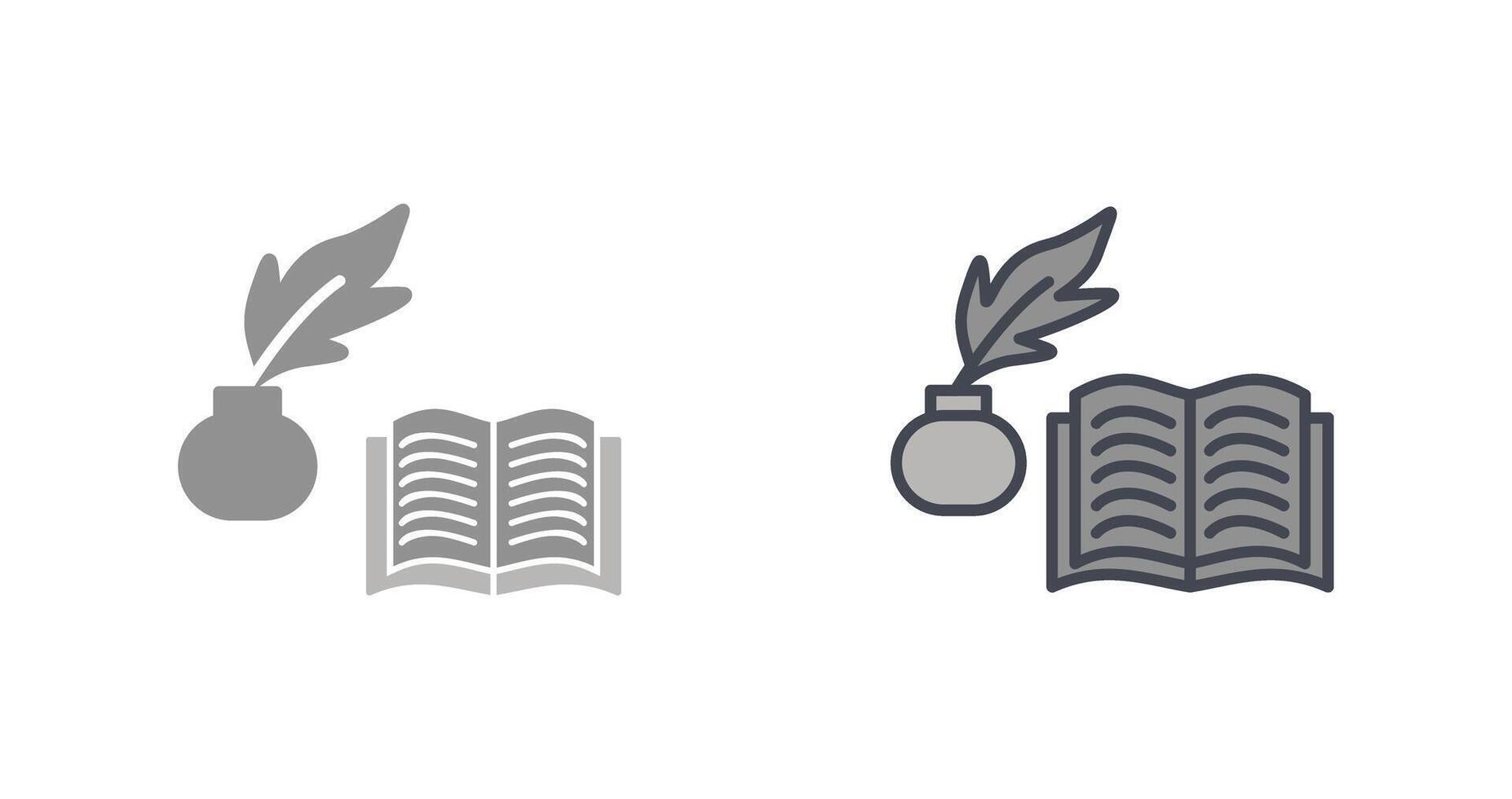 pluma y libro icono diseño vector