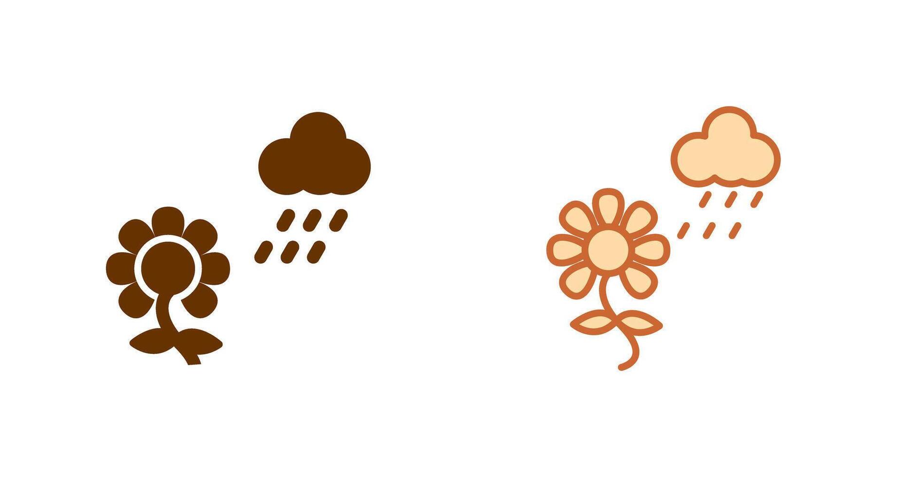 flor con lluvia icono diseño vector