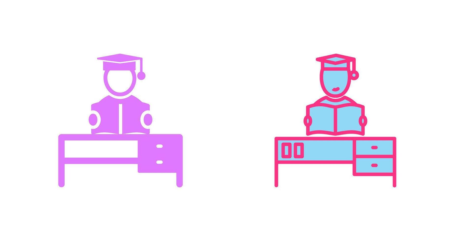 Studying on Desk II Icon vector