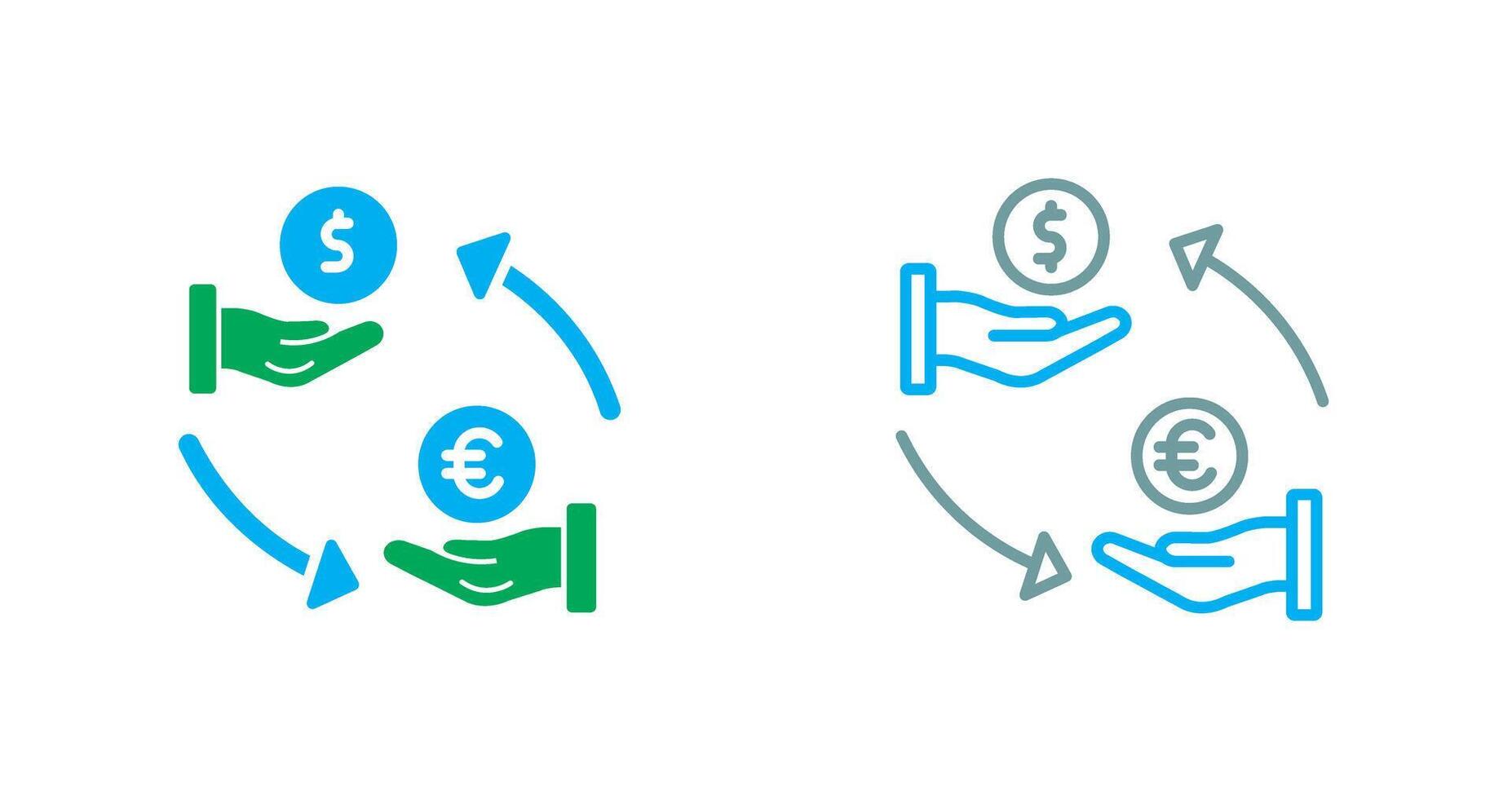 Dollar To Euro Icon Design vector