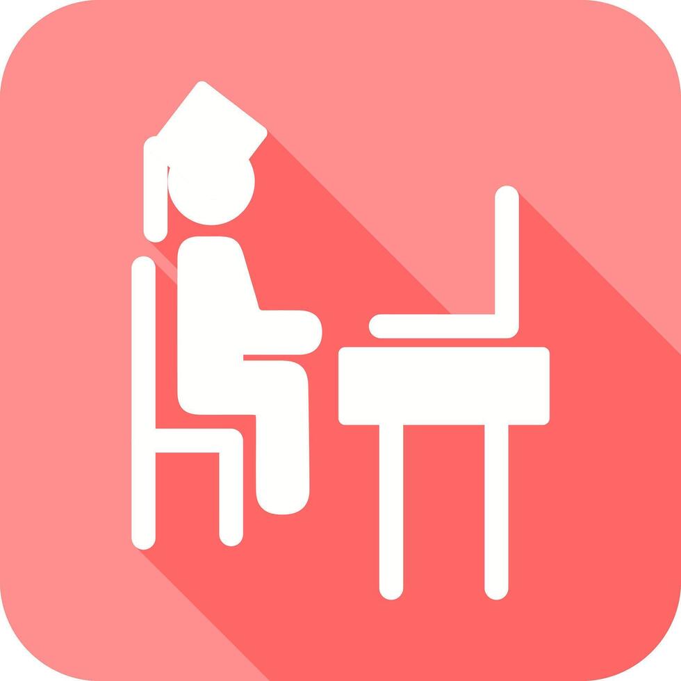 Student using laptop Icon Design vector