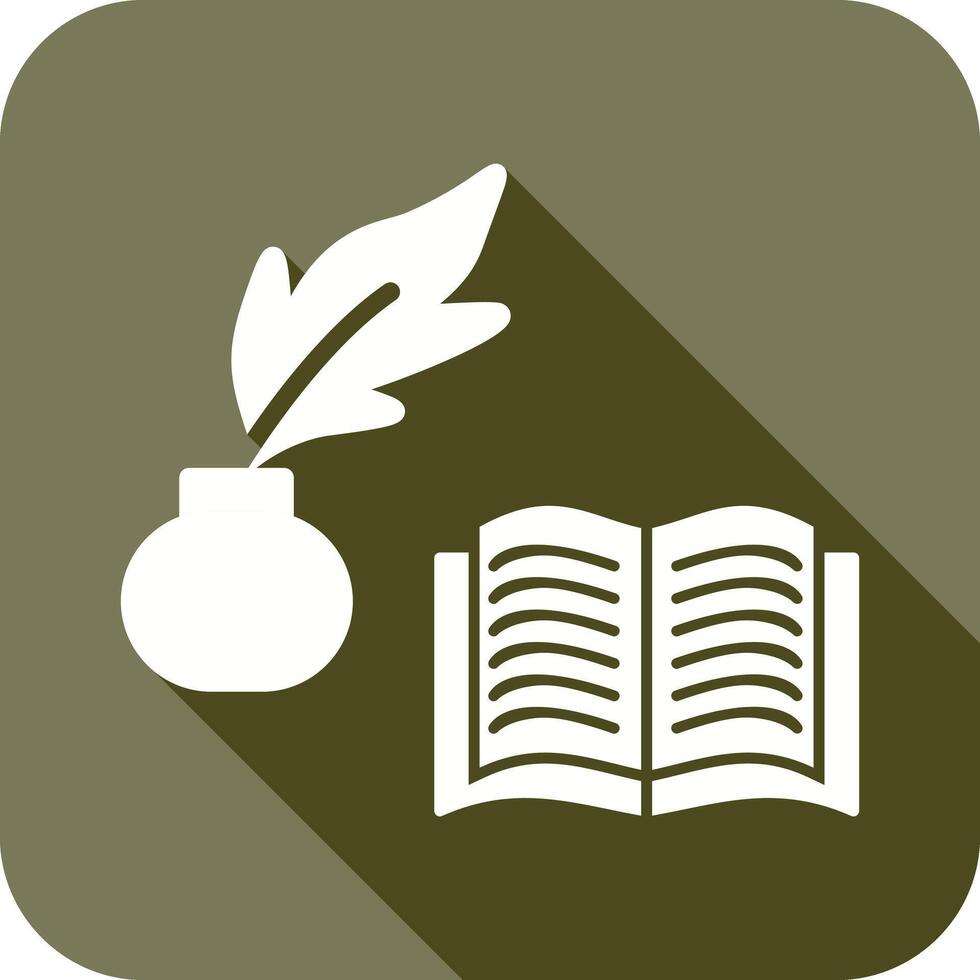 Quill and Book Icon vector