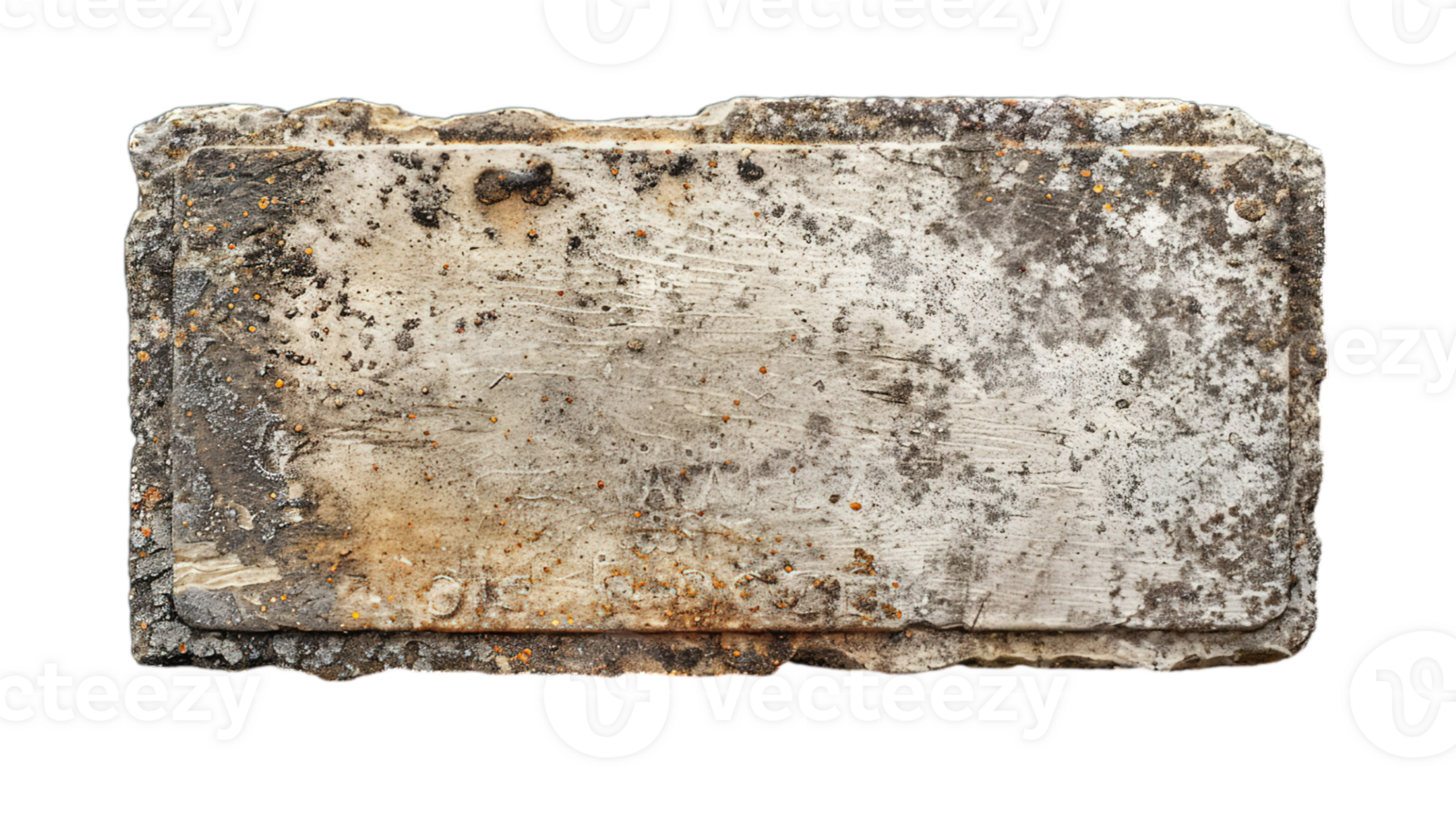 Aged stone block with rich patina, perfect for architecture projects and textured design elements png