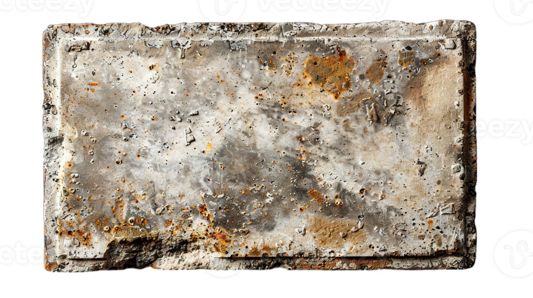 Aged stone block with rich patina, perfect for architecture projects and textured design elements png
