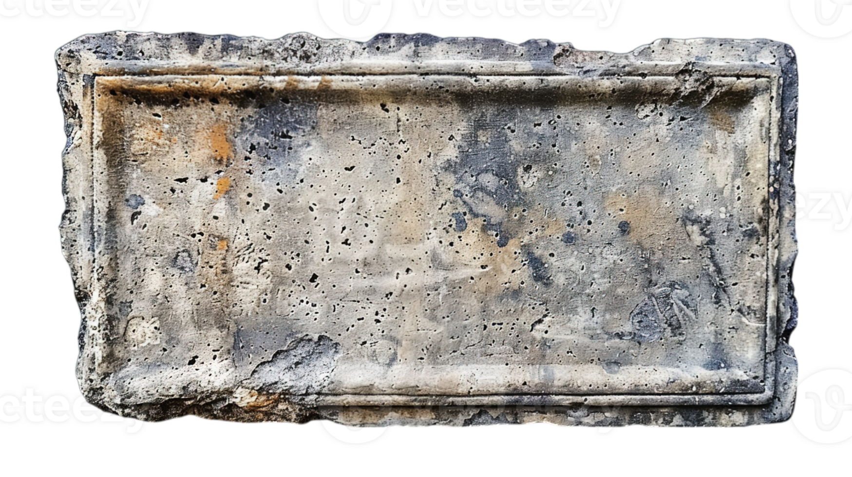 Aged stone block with rich patina, perfect for architecture projects and textured design elements png