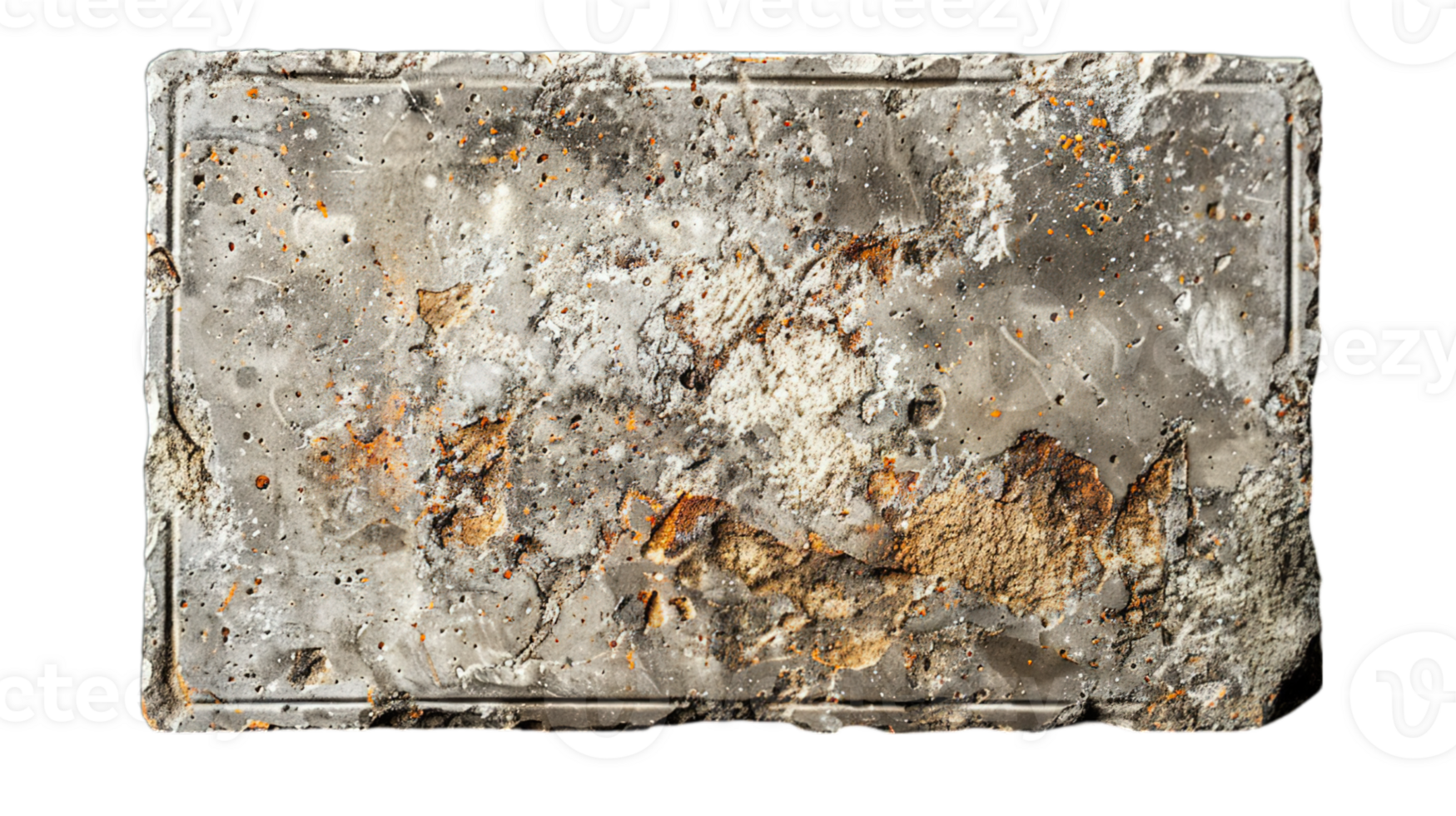 Aged stone block with rich patina, perfect for architecture projects and textured design elements png