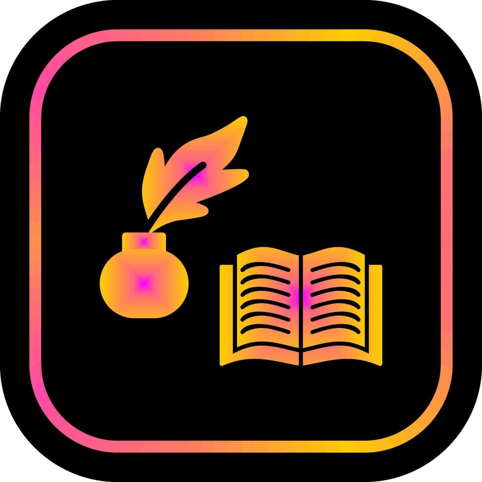 pluma y libro icono diseño vector