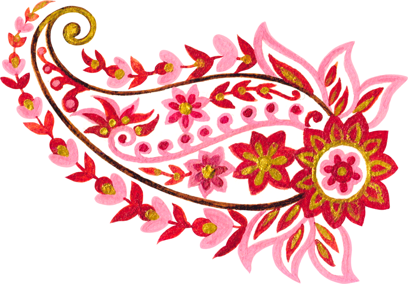 Paisley Ethnic tribal elements flowers png