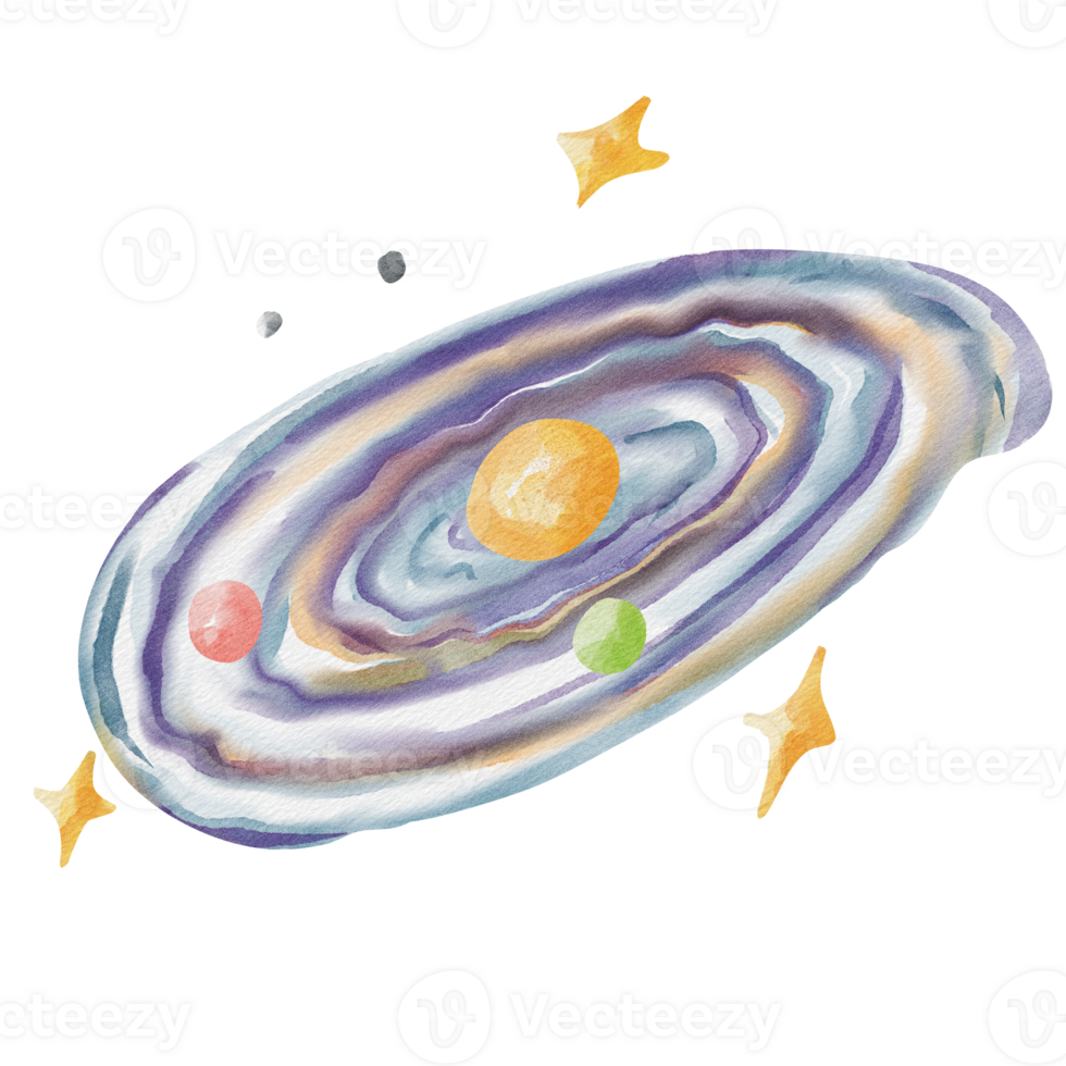 watercolor galaxy painting clip art png