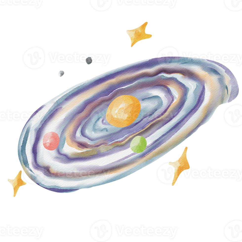 vattenfärg galax målning klämma konst png