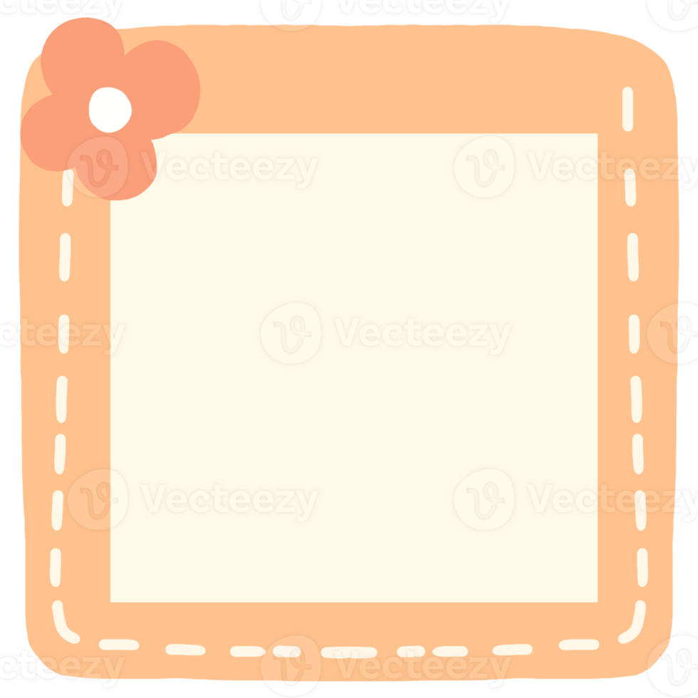 a square frame with a flower on it png