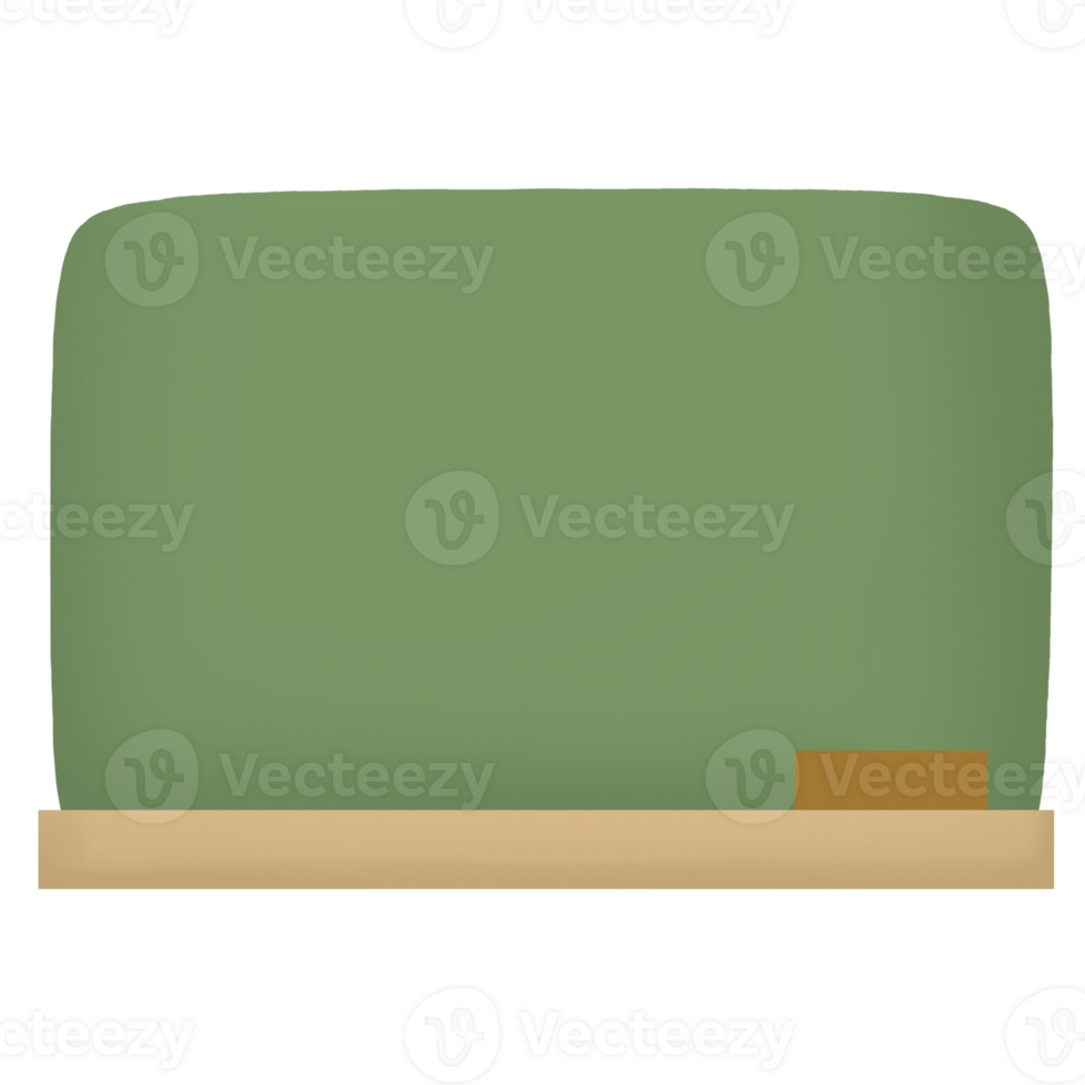 Green Chalkboard with Chalk in Classroom Setting png