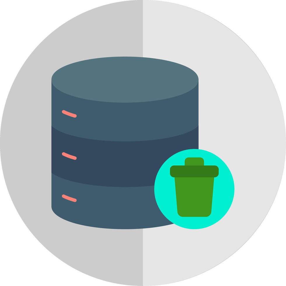 Delete Data Flat Scale Icon vector