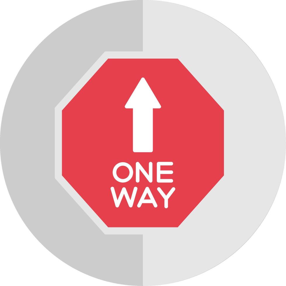 One Way Flat Scale Icon vector