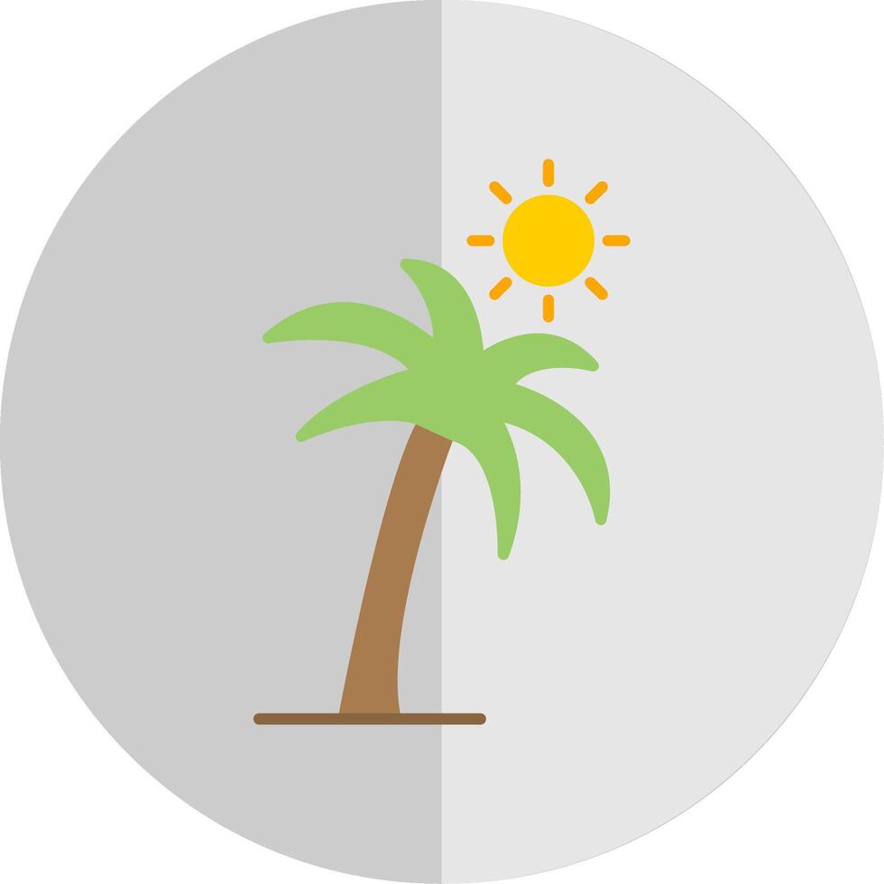Plam Tree Flat Scale Icon vector