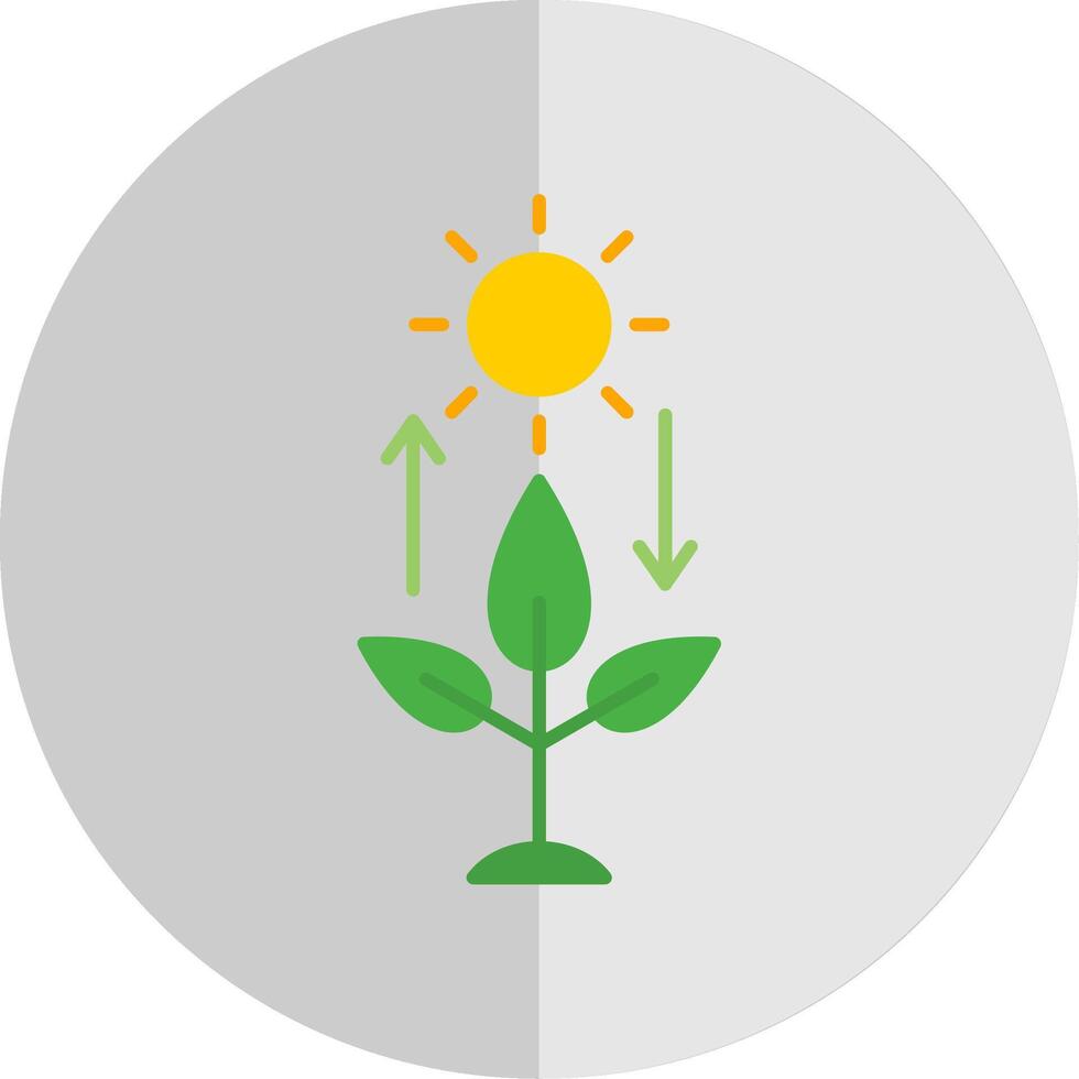 fotosíntesis plano escala icono vector