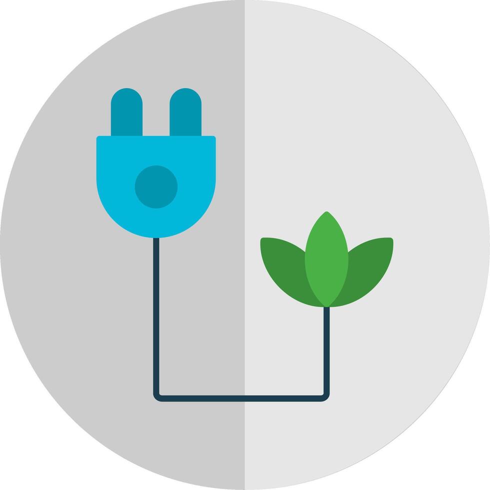 Eco Plug Flat Scale Icon vector