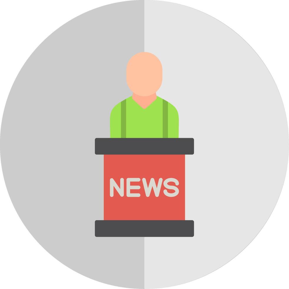 News Anchor Flat Scale Icon vector