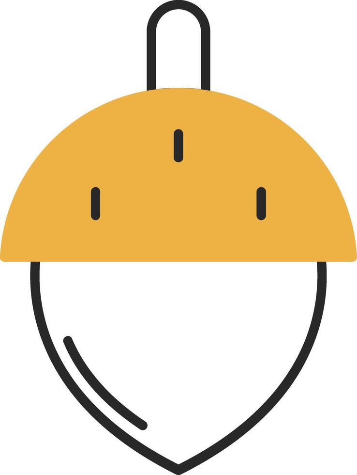 Acorn Skined Filled Icon vector