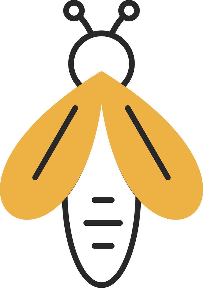 Bee Skined Filled Icon vector