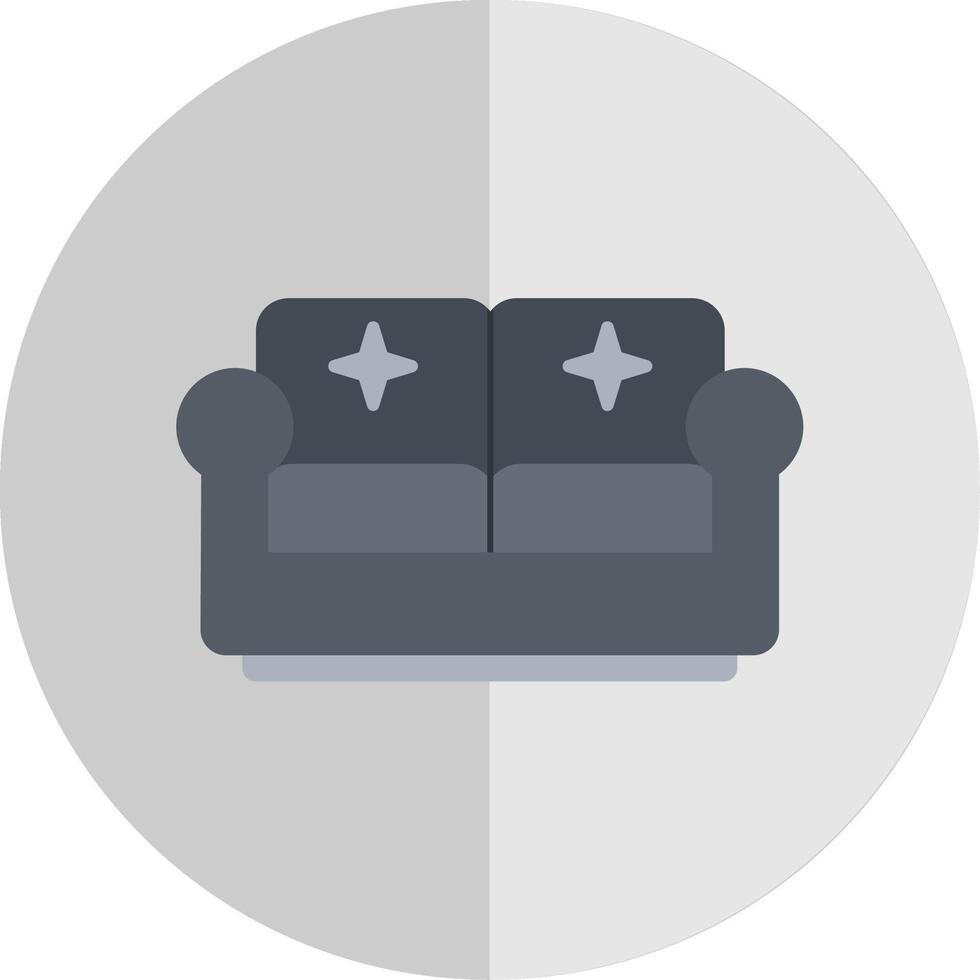 sofá plano escala icono vector