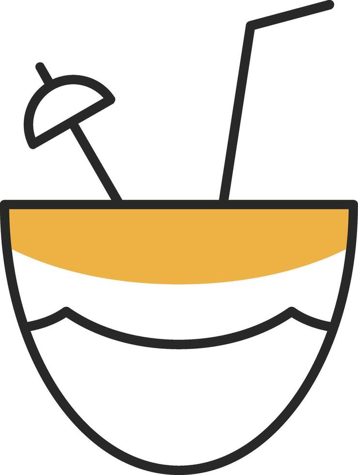 Coconut Skined Filled Icon vector
