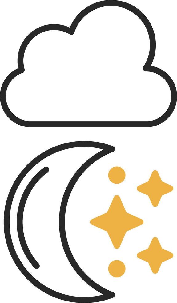 Moon Skined Filled Icon vector