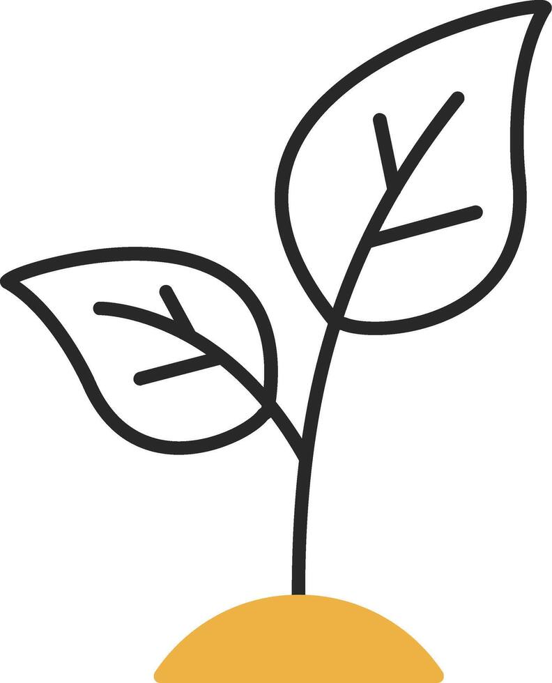 Sprout Skined Filled Icon vector