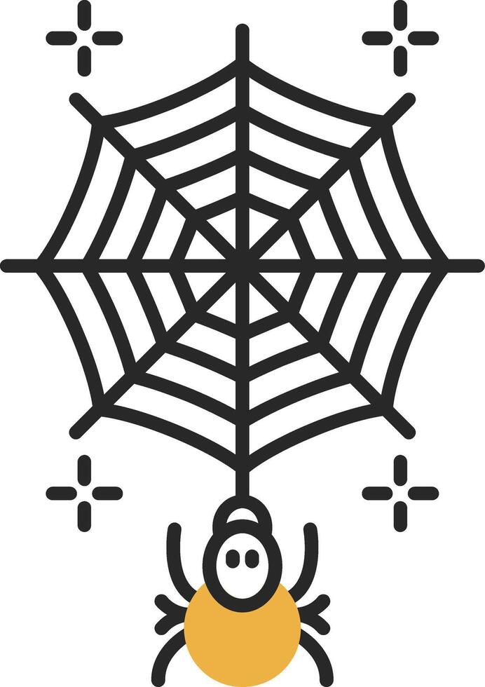 Spiderweb Skined Filled Icon vector