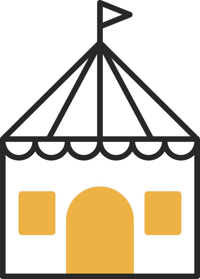 Circus Tent Skined Filled Icon vector