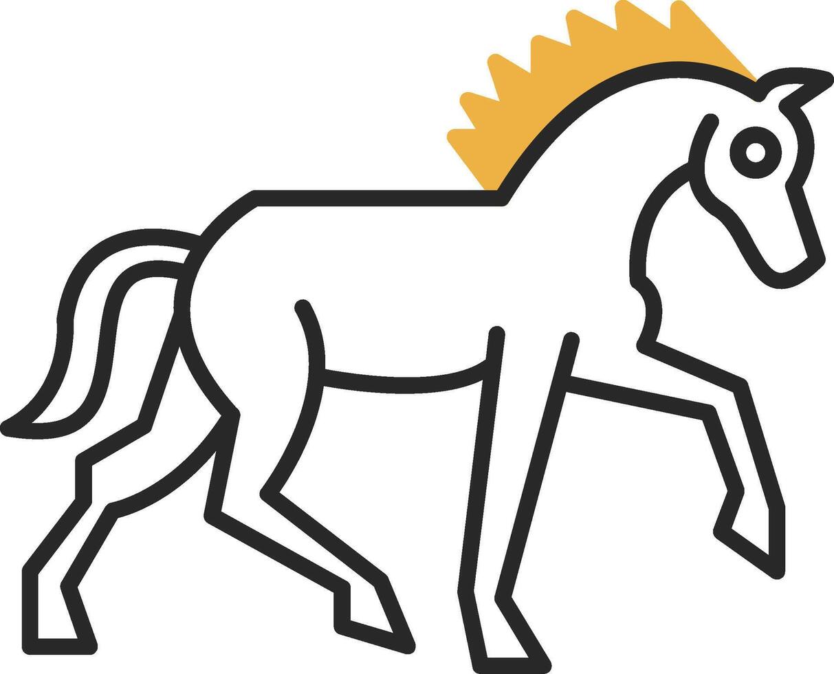 caballo desollado lleno icono vector