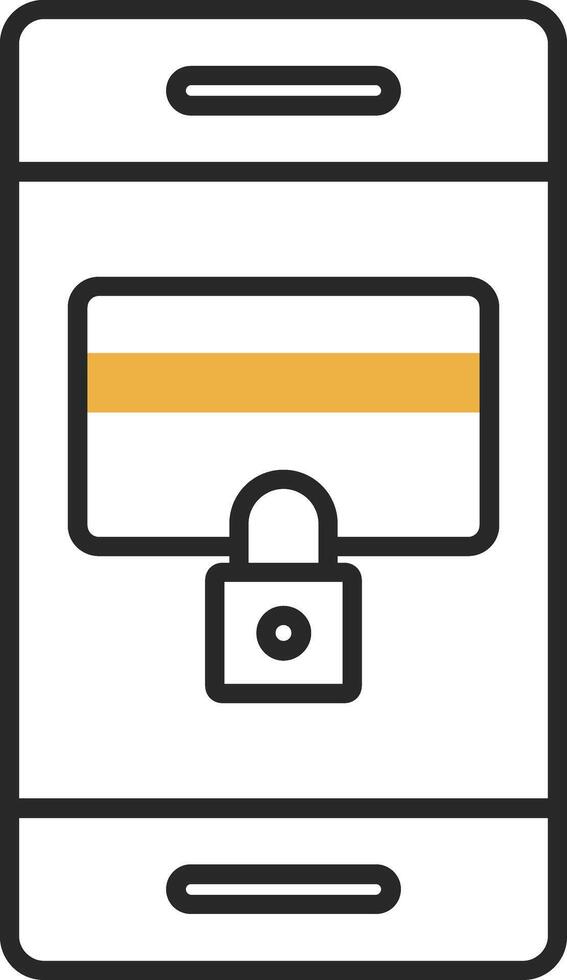 Secure Payment Skined Filled Icon vector