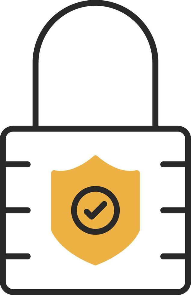 Padlock Skined Filled Icon vector