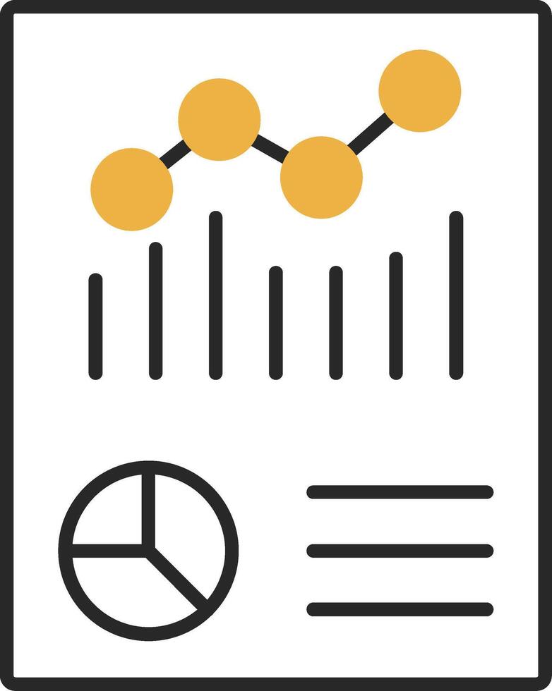 Graphical Report Skined Filled Icon vector