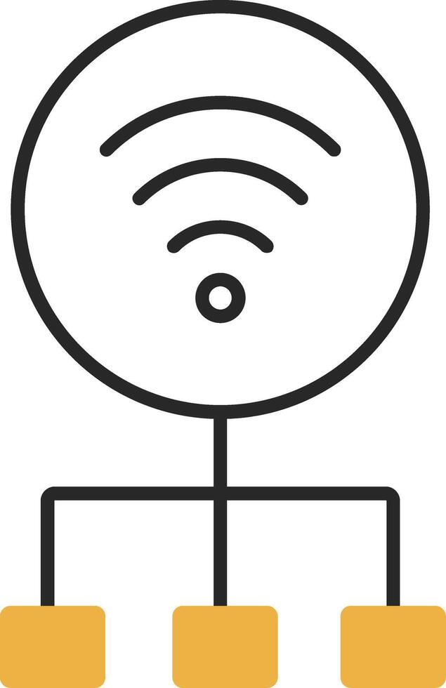 Network Skined Filled Icon vector