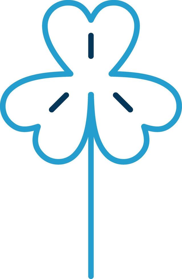 Clover Line Blue Two Color Icon vector