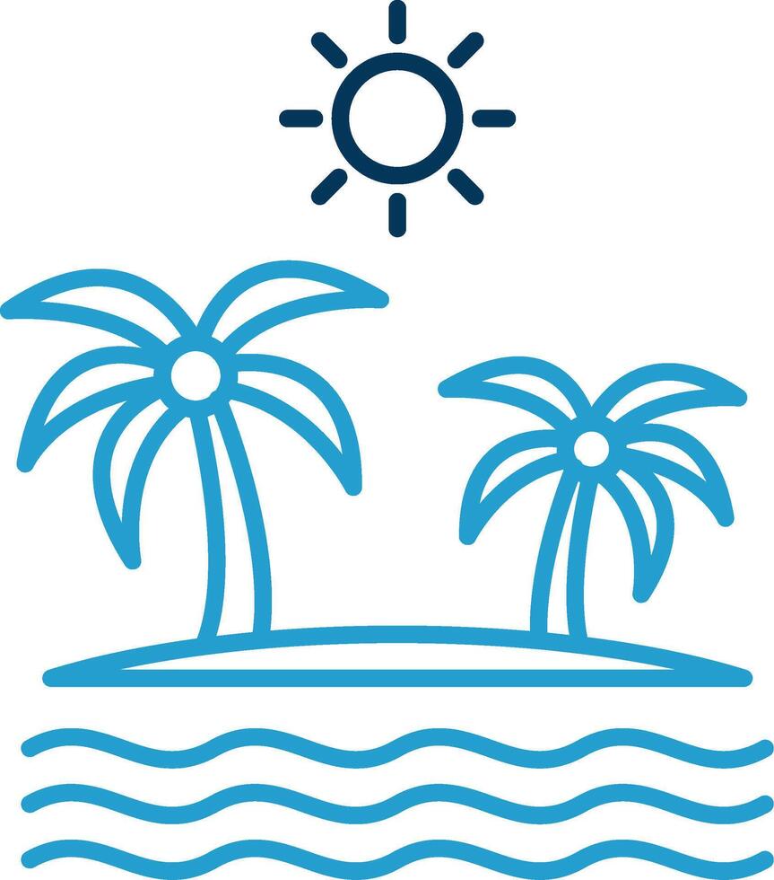 Island Line Blue Two Color Icon vector