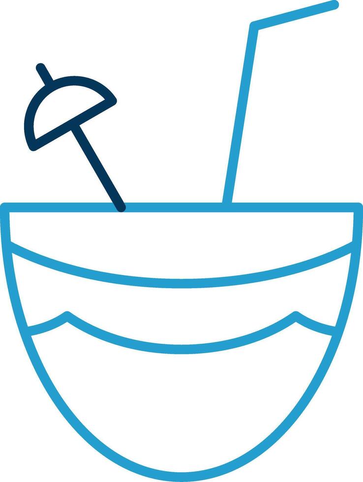 Coconut Line Blue Two Color Icon vector