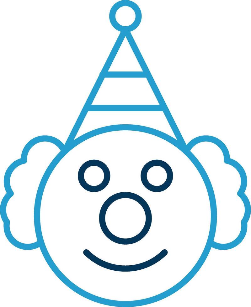 Clown Line Blue Two Color Icon vector