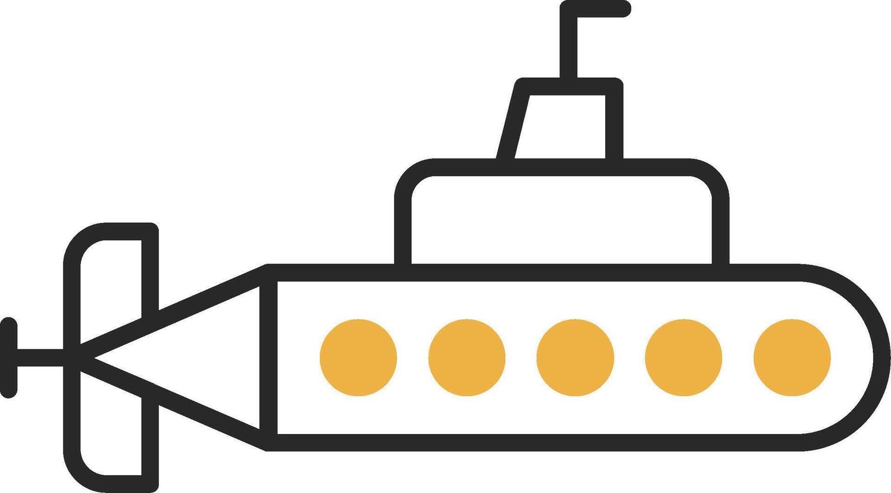 submarino desollado lleno icono vector