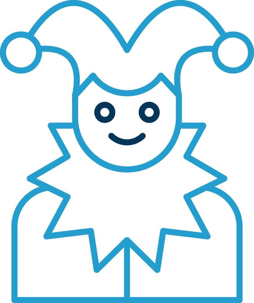 Jester Line Blue Two Color Icon vector