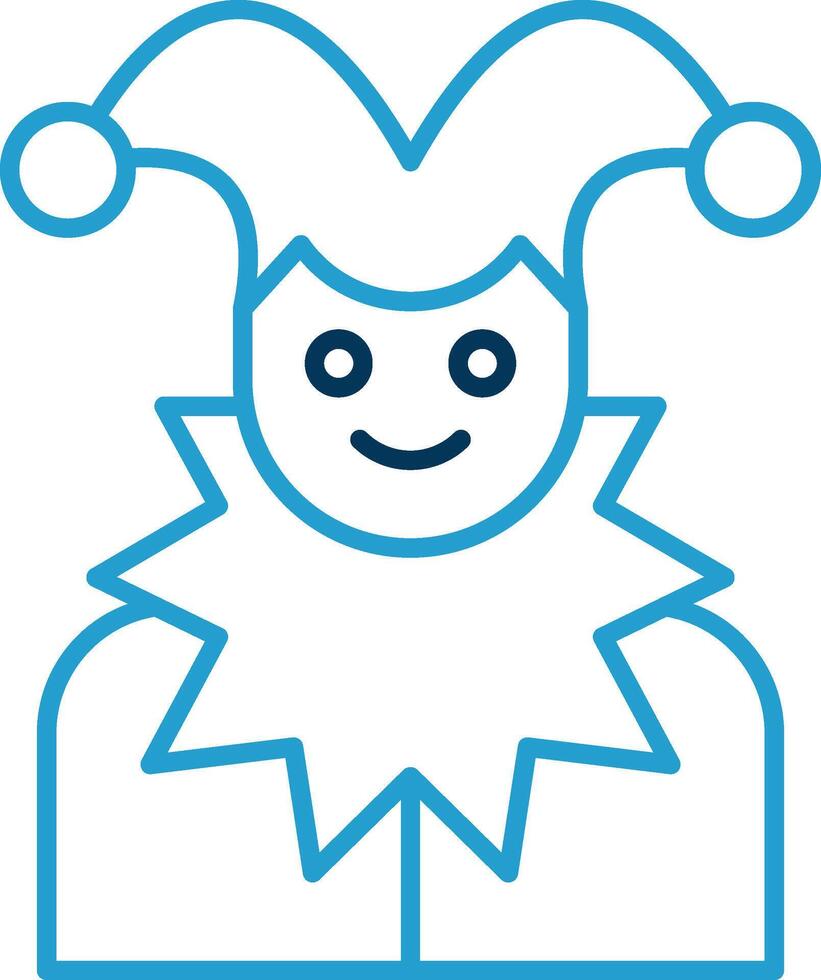 Jester Line Blue Two Color Icon vector