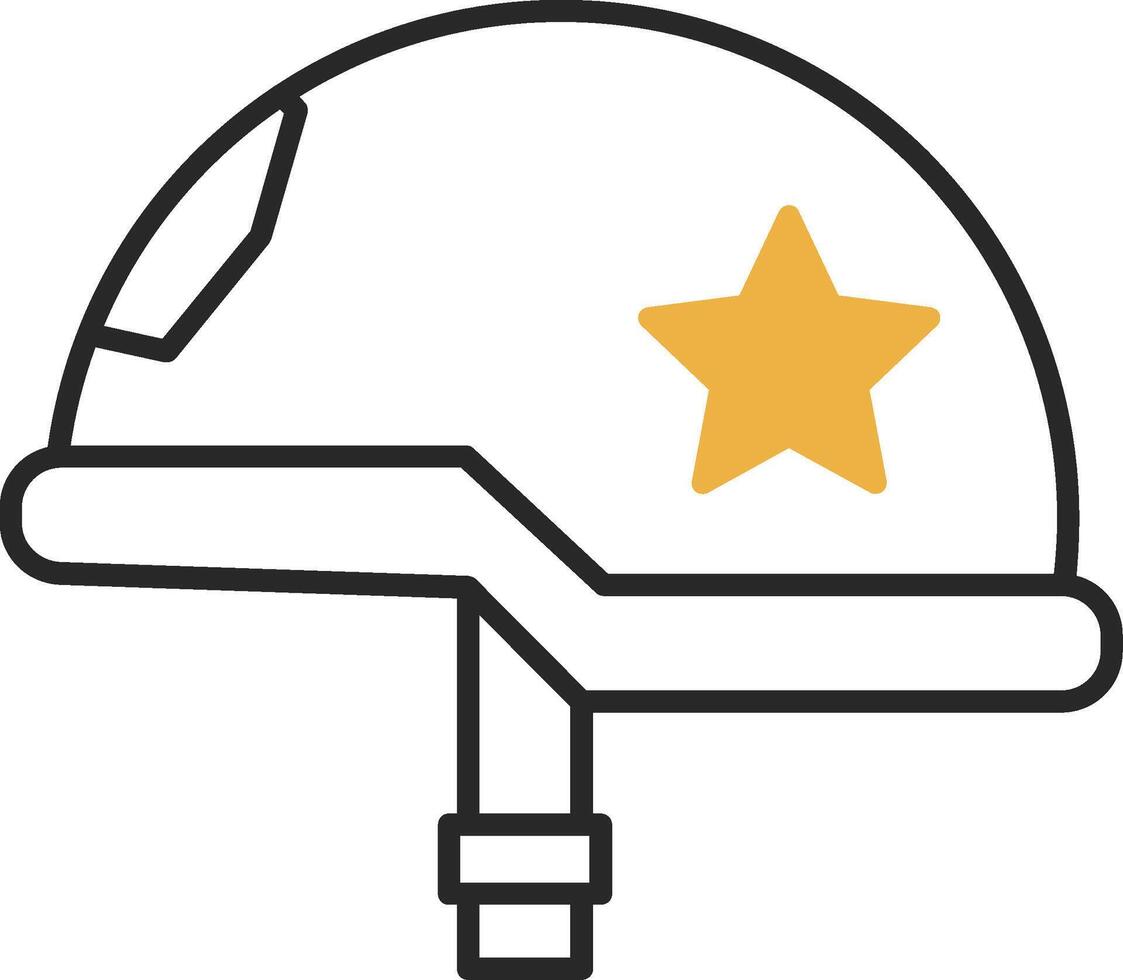 Helmet Skined Filled Icon vector